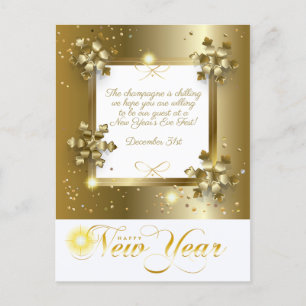 Merry Christmas & New Year! 2024 Gold Luxury Holiday Postcard