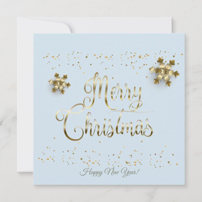 Merry Christmas & New Year! 2025 Gold Luxury Holiday Card (Front)