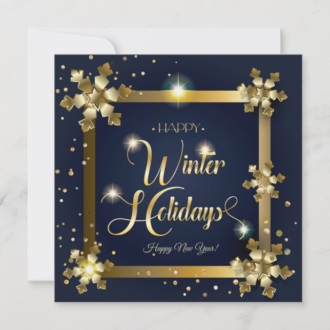Merry Christmas & New Year! 2026 Gold Luxury Holiday Card (Front)