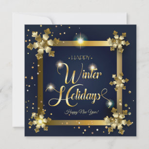 Merry Christmas & New Year! 2026 Gold Luxury Holiday Card