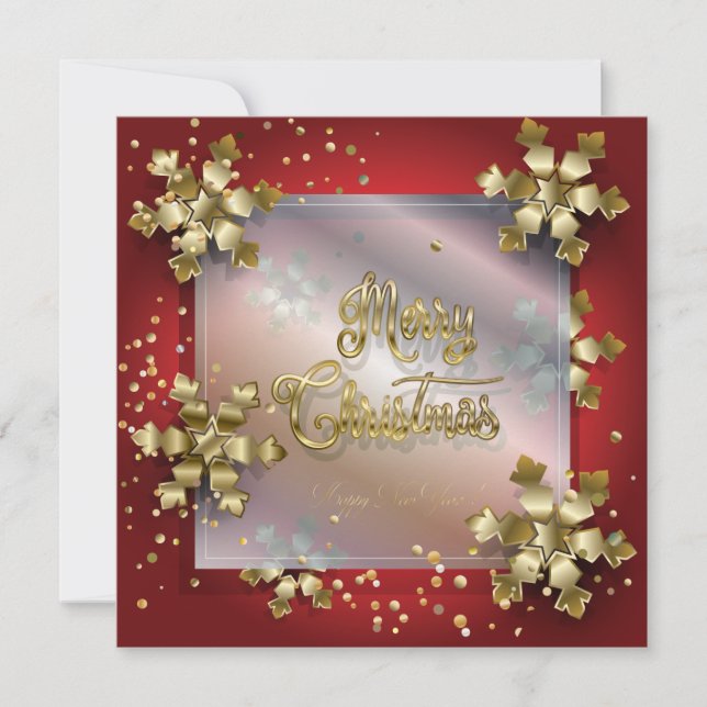 Merry Christmas & New Year! 2026 Gold Luxury Holiday Card (Front)
