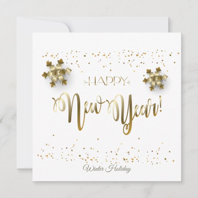 Merry Christmas & New Year! 2026 Gold Luxury Holiday Card (Front)