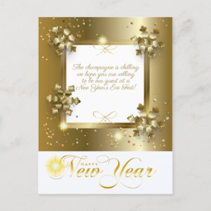 Merry Christmas & New Year! 2026 Gold Luxury Holiday Postcard