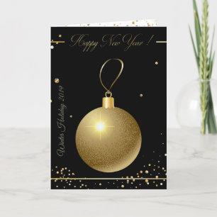 Merry Christmas & New Year! 20XX Gold Luxury Holiday Card