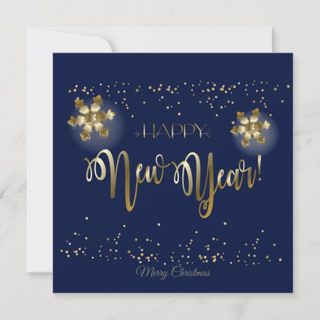 Merry Christmas & New Year! 20XX Gold Luxury Holiday Card (Front)