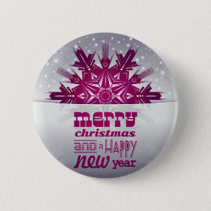 Merry christmas new year 6 cm round badge