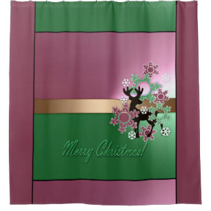Merry Christmas! , new year , Christmas deer, snow Shower Curtain