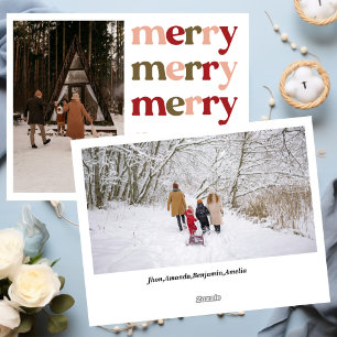 Merry Christmas New Year Cute Colourful Holiday  Card