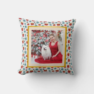 Merry Christmas & New Year gift background pattern Cushion