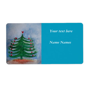 Merry Christmas New Year Holiday Label