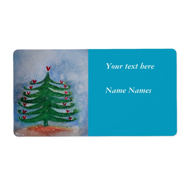 Merry Christmas New Year Holiday Label (Front)