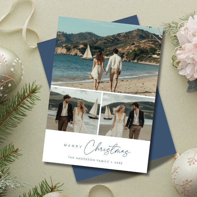 Merry Christmas New Year Maritime Nautical Photo Holiday Card (Creator Uploaded)