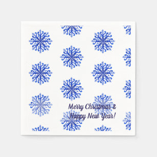 Merry Christmas, New Year Snowflakes Napkins