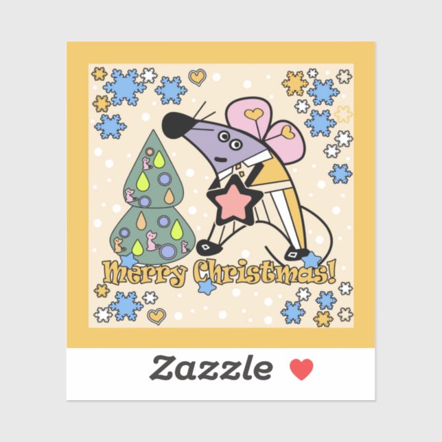 Merry Christmas New Year Symbol Mouse Cartoon cute (Sheet)