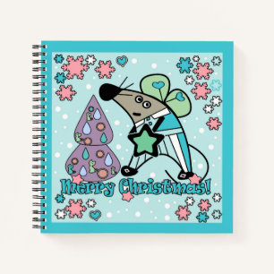 Merry Christmas New Year Symbol Mouse Cartoon cute Notebook