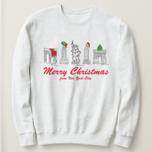 Merry Christmas New York City NYC Landmarks Xmas Sweatshirt