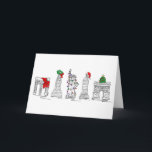 Merry Christmas New York City NYC Xmas Holiday Card<br><div class="desc">Features an original pen-and-ink illustration of various New York City landmarks "dressed up" for the holiday season. Perfect for Christmas!

Don't see what you're looking for? Need help with customisation? Contact Rebecca to have something designed just for you.</div>