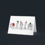 Merry Christmas New York City NYC Xmas Holiday Card<br><div class="desc">Features an original pen-and-ink illustration of various New York City landmarks "dressed up" for the holiday season. Perfect for Christmas!

Don't see what you're looking for? Need help with customisation? Contact Rebecca to have something designed just for you.</div>