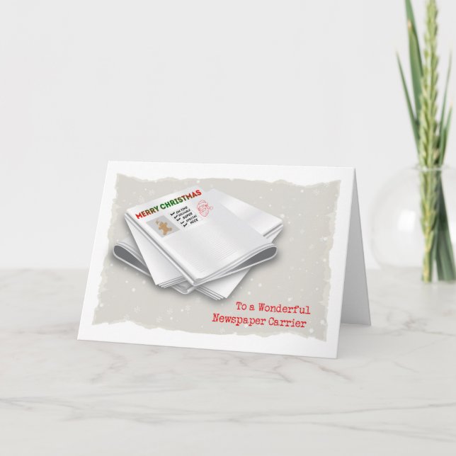 Merry Christmas, Newspaper Carrier Holiday Card (Front)