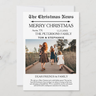 Merry Christmas Newspaper Family Photo Holiday Card