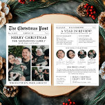 Merry Christmas Newspaper Year in Review Photo Holiday Card<br><div class="desc">Share the highlights of your year with our Merry Christmas Newspaper Year in Review 3 Photos Holiday Card! This unique card design features a newspaper-style layout, allowing you to showcase three of your favourite photos along with personalised "headlines" that capture your family’s most memorable moments from the past year. It’s...</div>