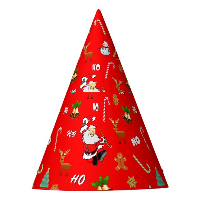 Merry Christmas Nice Naughty 25 December Christmas Party Hat (Front)