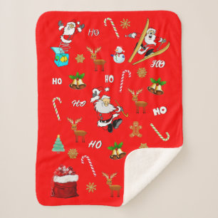 Merry Christmas Nice Naughty 25 December Christmas Sherpa Blanket