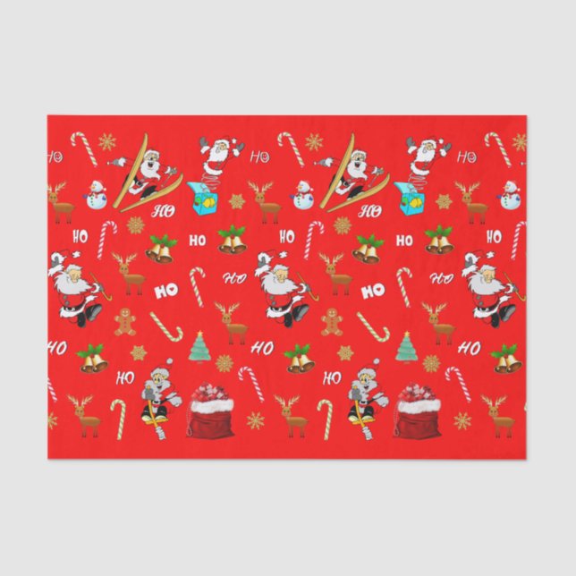 Merry Christmas Nice Naughty 25 December Christmas Tissue Paper (Front)