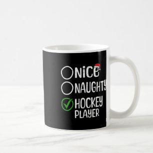 Merry Christmas Nice Naughty Hockey Player Xmas Li Coffee Mug