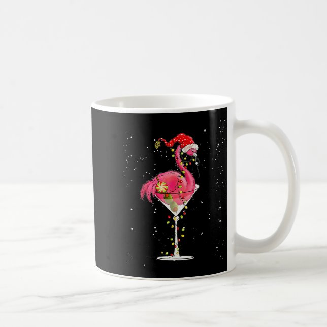 Merry Christmas Nk Flamingo Wine Drinking Lights X Coffee Mug (Right)