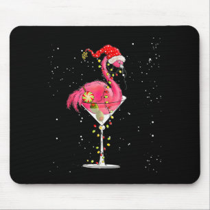 Merry Christmas Nk Flamingo Wine Drinking Lights X Mouse Mat