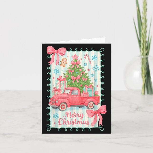 Merry Christmas Nk Truck Family Matching Pajamas G Card (Front)