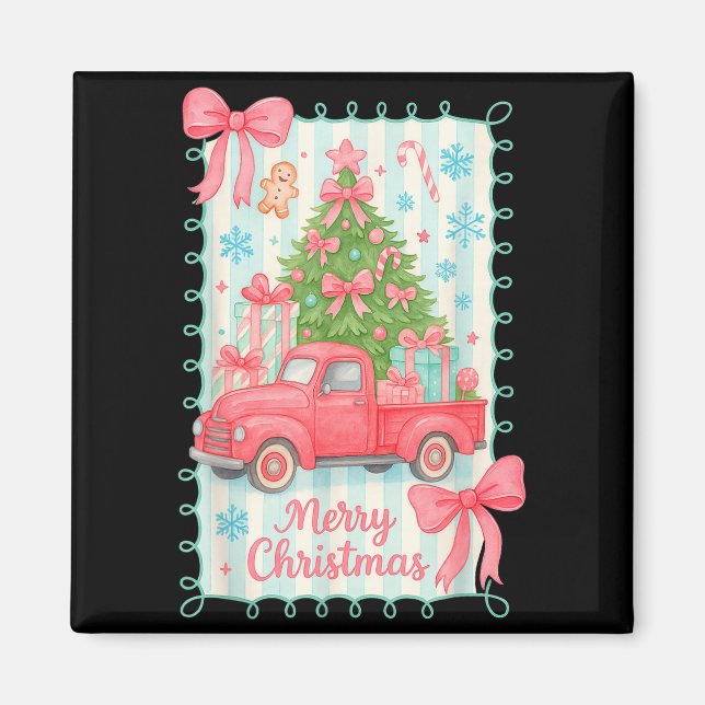 Merry Christmas Nk Truck Family Matching Pajamas G Magnet (Front)
