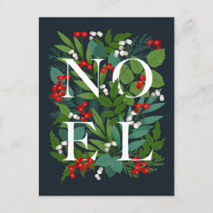 Merry Christmas NOEL Rustic Corporate Greeting Holiday Postcard