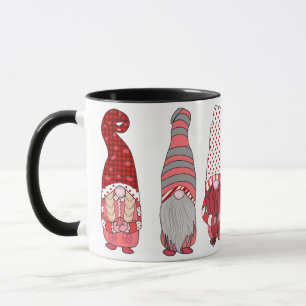 Merry Christmas Nordic Colourful Gnomes Black Mug