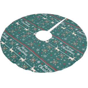 Merry Christmas nordic pattern Brushed Polyester Tree Skirt