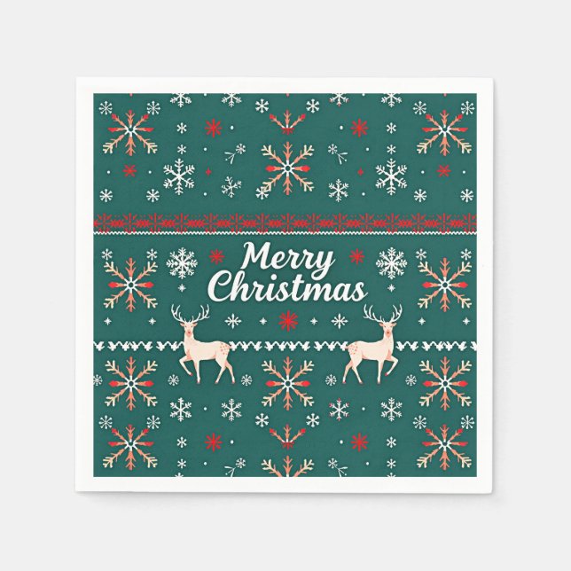 Merry Christmas nordic pattern Napkin (Front)