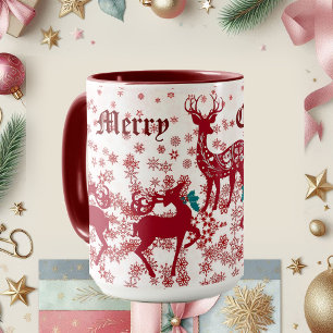Merry Christmas Nordic Snowflakes Scandia Reindeer Mug