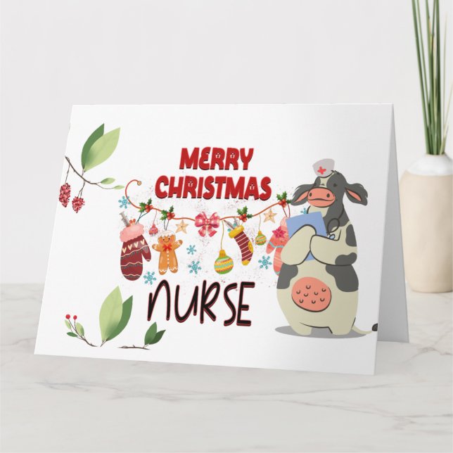 Merry Christmas Nurse Card (Front)
