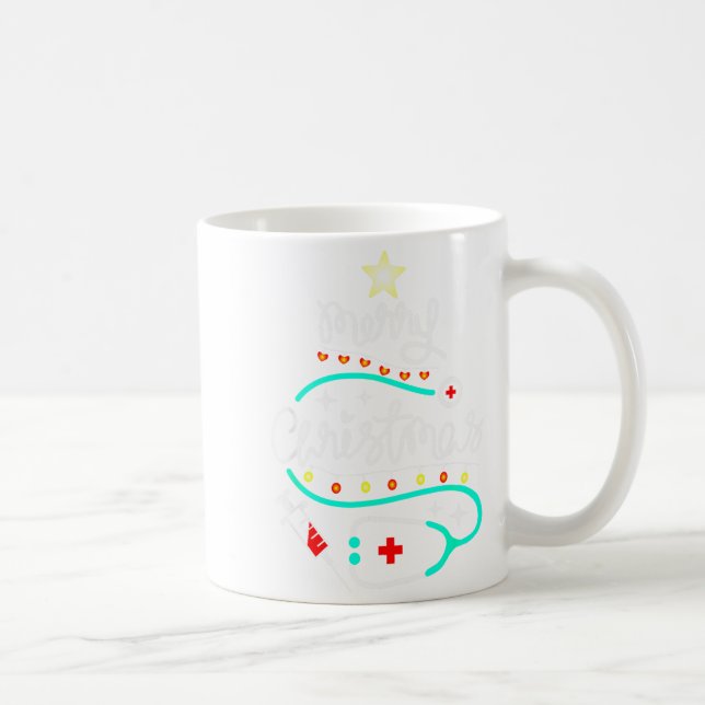 Merry Christmas Nurse Doctor Stethoscope Christmas Coffee Mug (Right)