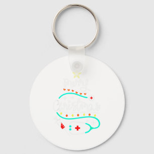 Merry Christmas Nurse Doctor Stethoscope Christmas Key Ring