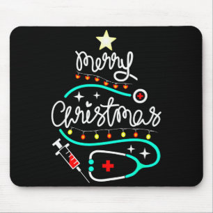 Merry Christmas Nurse Doctor Stethoscope Christmas Mouse Mat