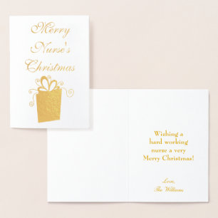Merry Christmas Nurse Foil Card