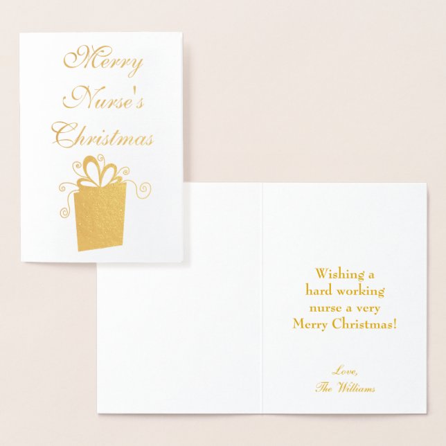 Merry Christmas Nurse Foil Card (Display)