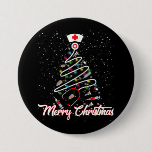 Merry Christmas Nurse Funny PICU Nurse Christmas 7.5 Cm Round Badge