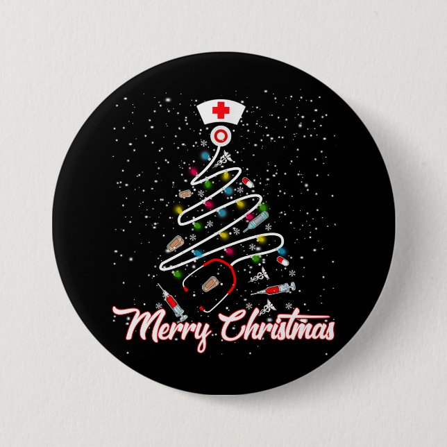 Merry Christmas Nurse Funny PICU Nurse Christmas 7.5 Cm Round Badge (Front)