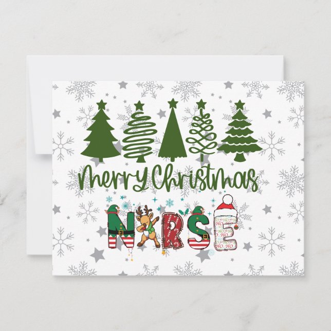 Merry Christmas Nurse  Holiday Card (Front)