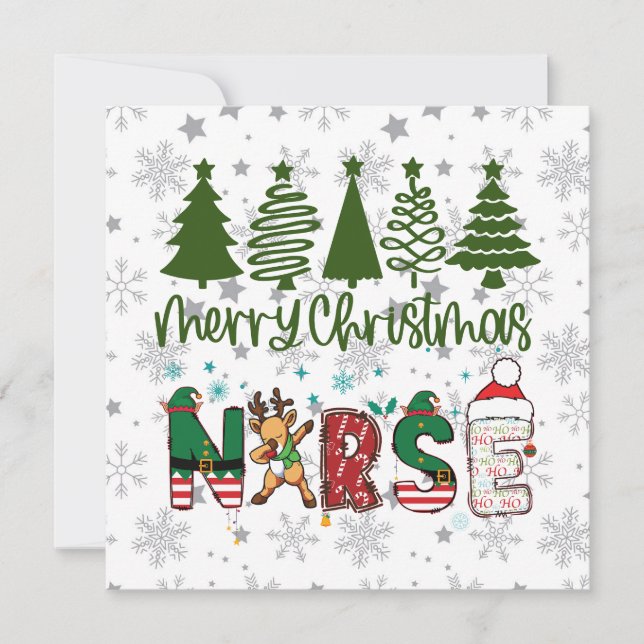 Merry Christmas Nurse  Holiday Card (Front)