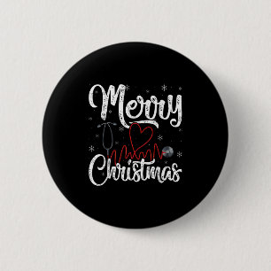Merry Christmas Nurse Nursing Stethoscope,  6 Cm Round Badge