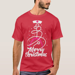 Merry Christmas Nurse Practitioner NP Stethoscope T-Shirt